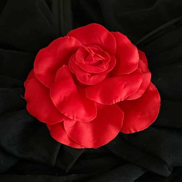 AMANDA UPRICHARD X Revolve Nellia Blouse Y2K Sheer Mesh 3D Rosette Top - Picture 13 of 16